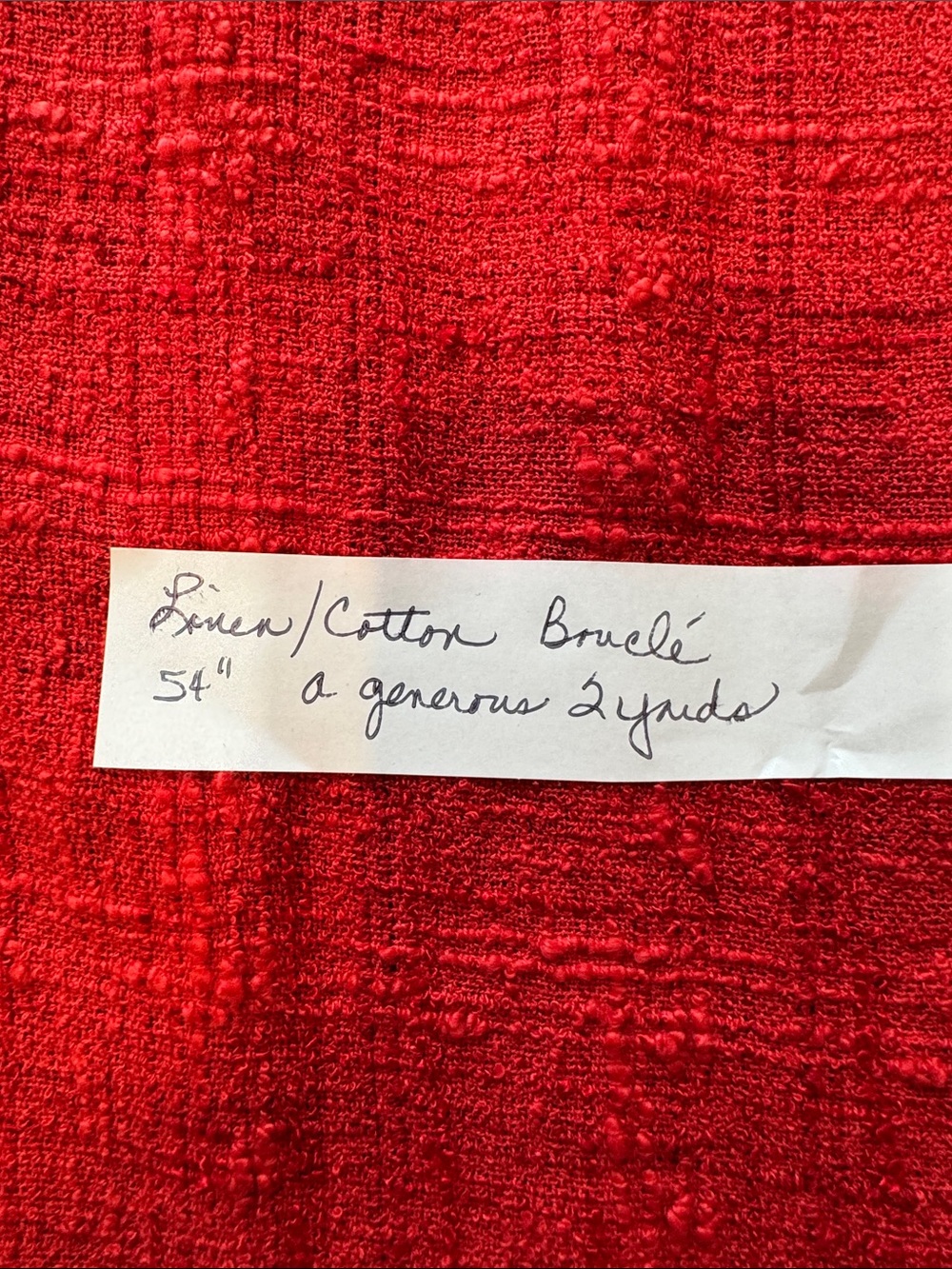 Fabric Linen Cotton Blend Boucle 54” Wide 2 Yards